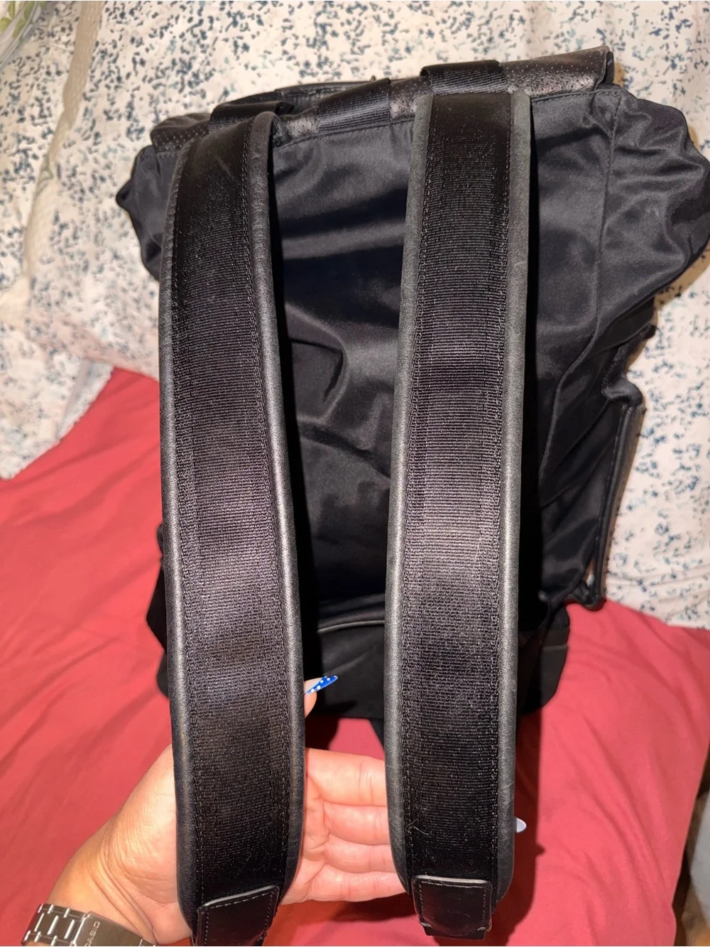 Coach Men’s Black Leather Backpack